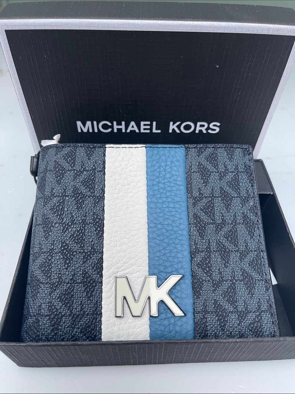 NWT Michael Kors Men's Cooper 3-in-1 Striped Billfold Wallet